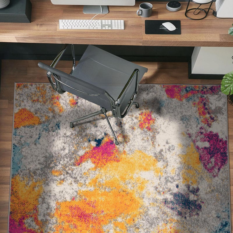 Rugshop Sky Collection Modern Abstract Area Rug - 3'3" x 5' Multi - Image 1